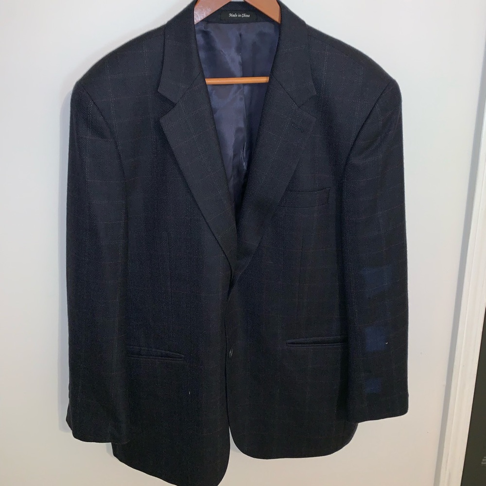 CHAPS DARK NAVY BLUE 100% WOOL BLAZER SIZE 44S